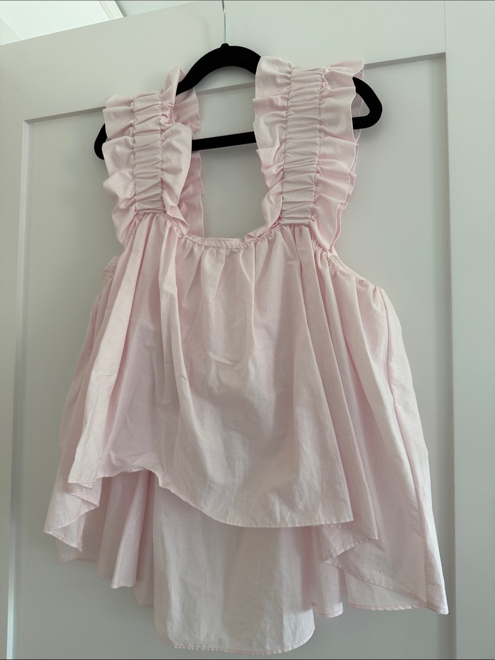 Zara Light Pink Ruffle Strap Sleeveless Top